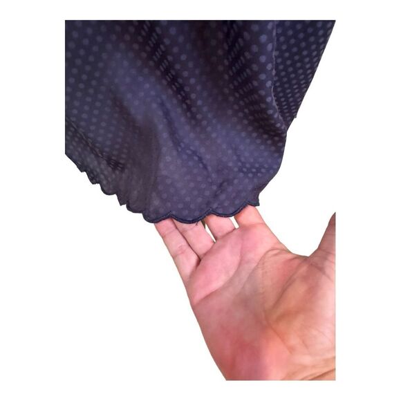 Sleeveless Top Navy Polka Dot Blouse Casual Tank - Picture 4 of 9